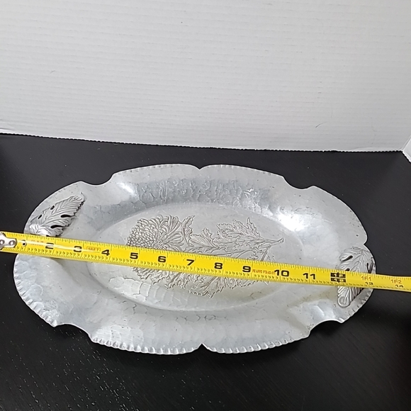 Vintage Trade Continental Mark Hand Wrought Silverlook Aluminum Tray Platter - Picture 10 of 10